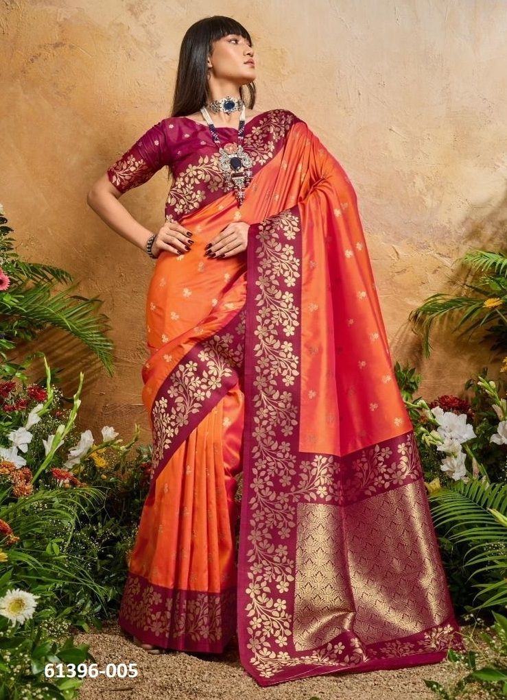 KARNATION - Catalog # 61396 (Set of 6 Sarees) MADE IN INDIA BY Rajtex Fabrics