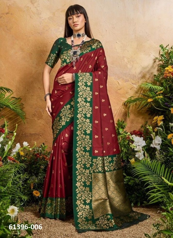 KARNATION - Catalog # 61396 (Set of 6 Sarees) MADE IN INDIA BY Rajtex Fabrics