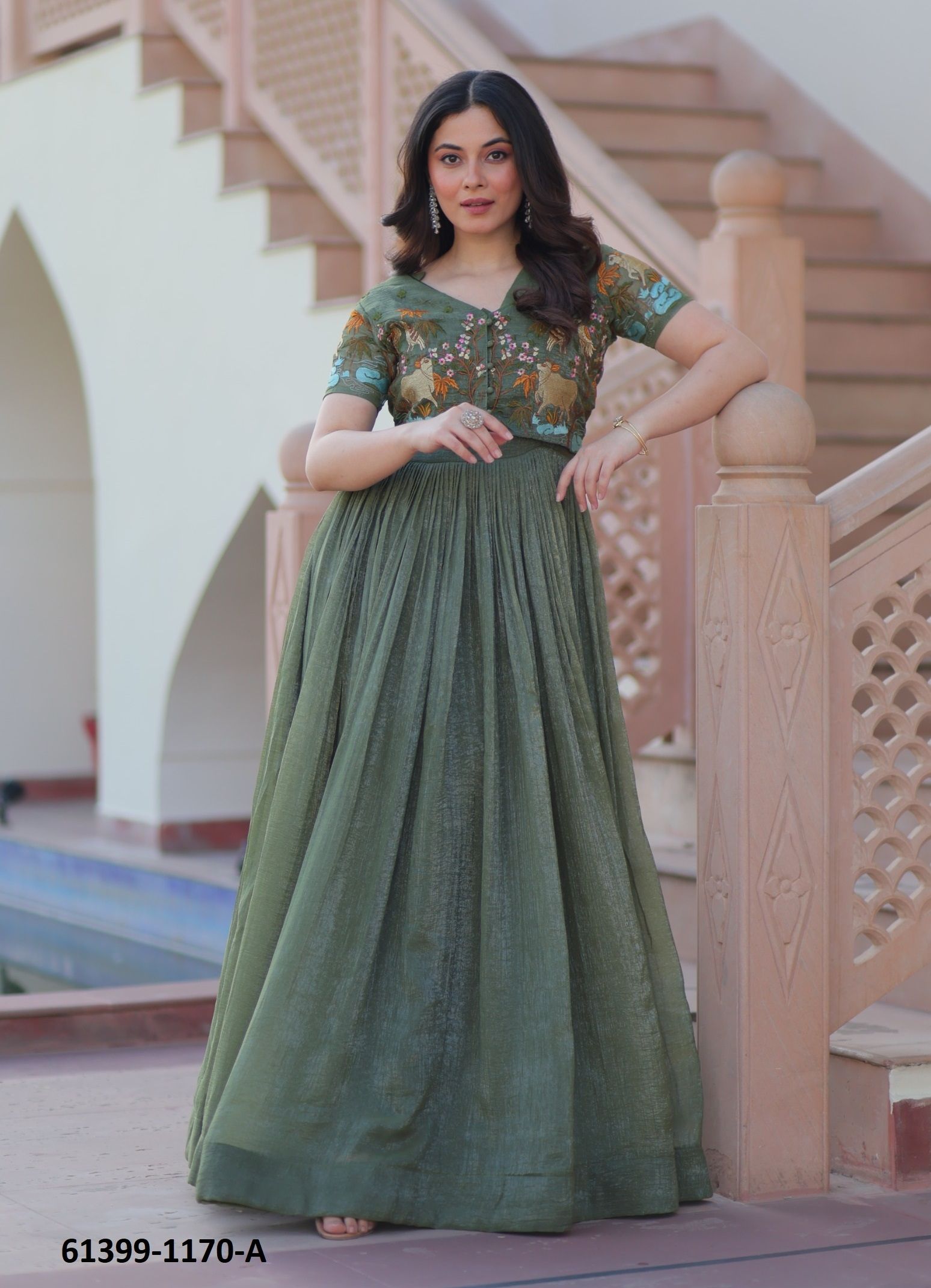 formal colorful dresses for women Colors 3620 Long Formal Glitter Ball Gown Ruffle Dress main image 1