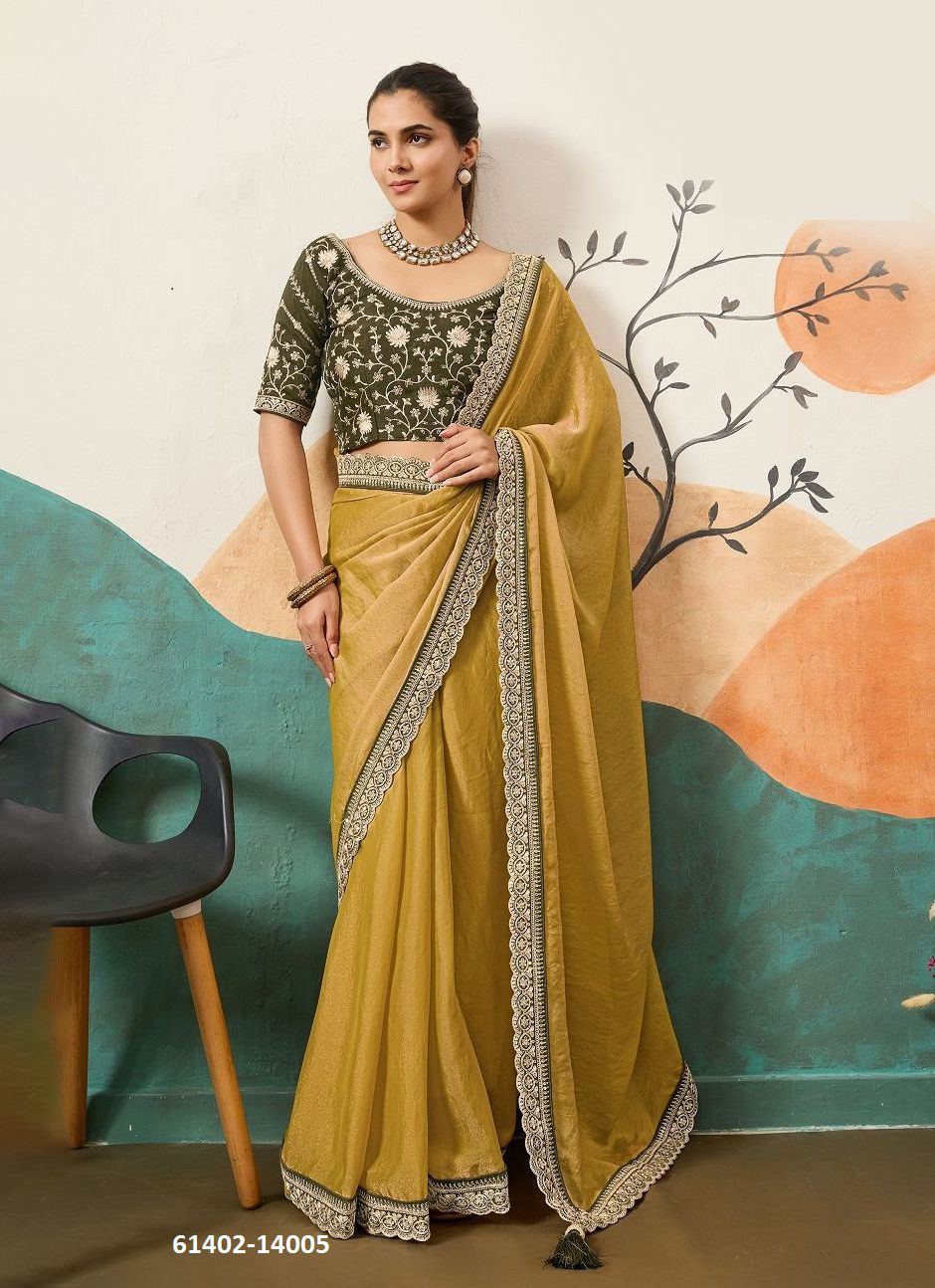 PRIREKA - Catalog # 61402 (Set of 6 Sarees) by Suma Designer PRIREKA - Catalog # 61402 (Set of 6 Sarees) by Suma Designer
