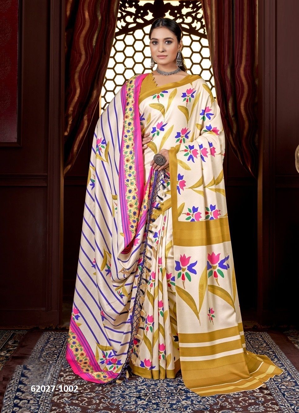 PASHMINA SAREES WITH SHAWL - Catalog # 62027 (Set of 10 Sarees) by Meheriya PASHMINA SAREES WITH SHAWL - Catalog # 62027 (Set of 10 Sarees) by Meheriya