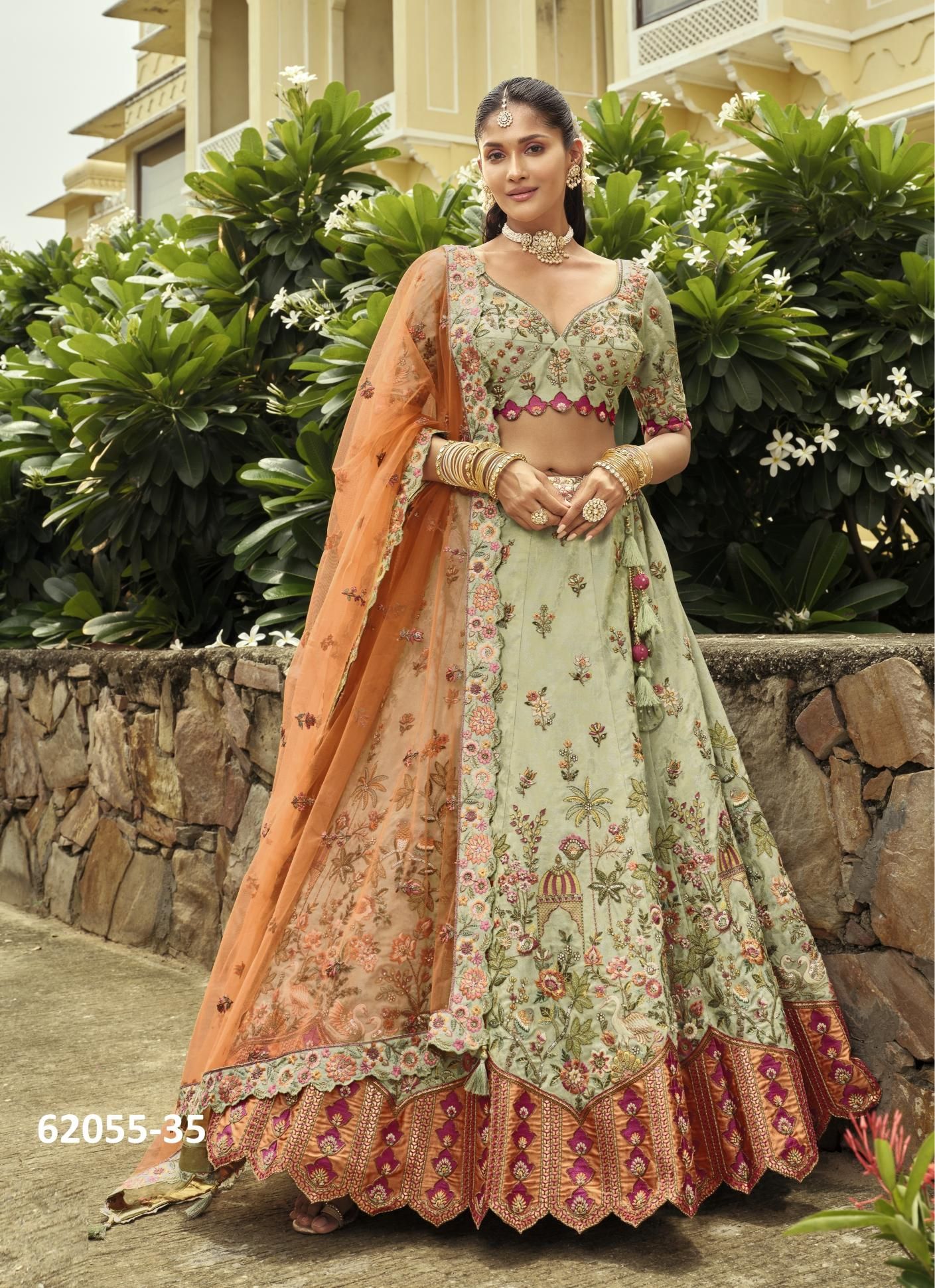 ANAARA READYMADE E-31-40 - Catalog # 62055 (Set of 10 Readymade Lehengas) by Tathastu