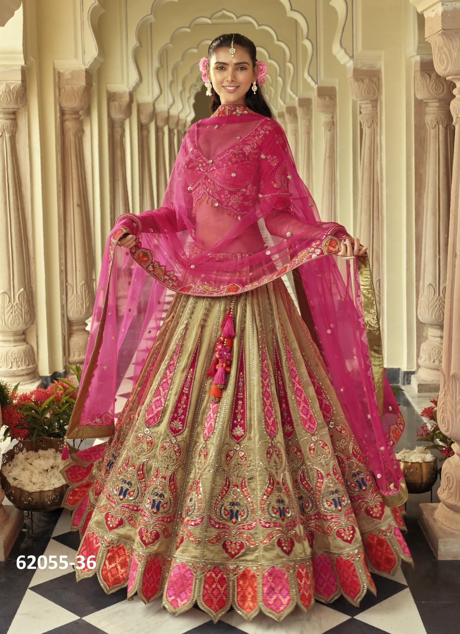 ANAARA READYMADE E-31-40 - Catalog # 62055 (Set of 10 Readymade Lehengas) by Tathastu