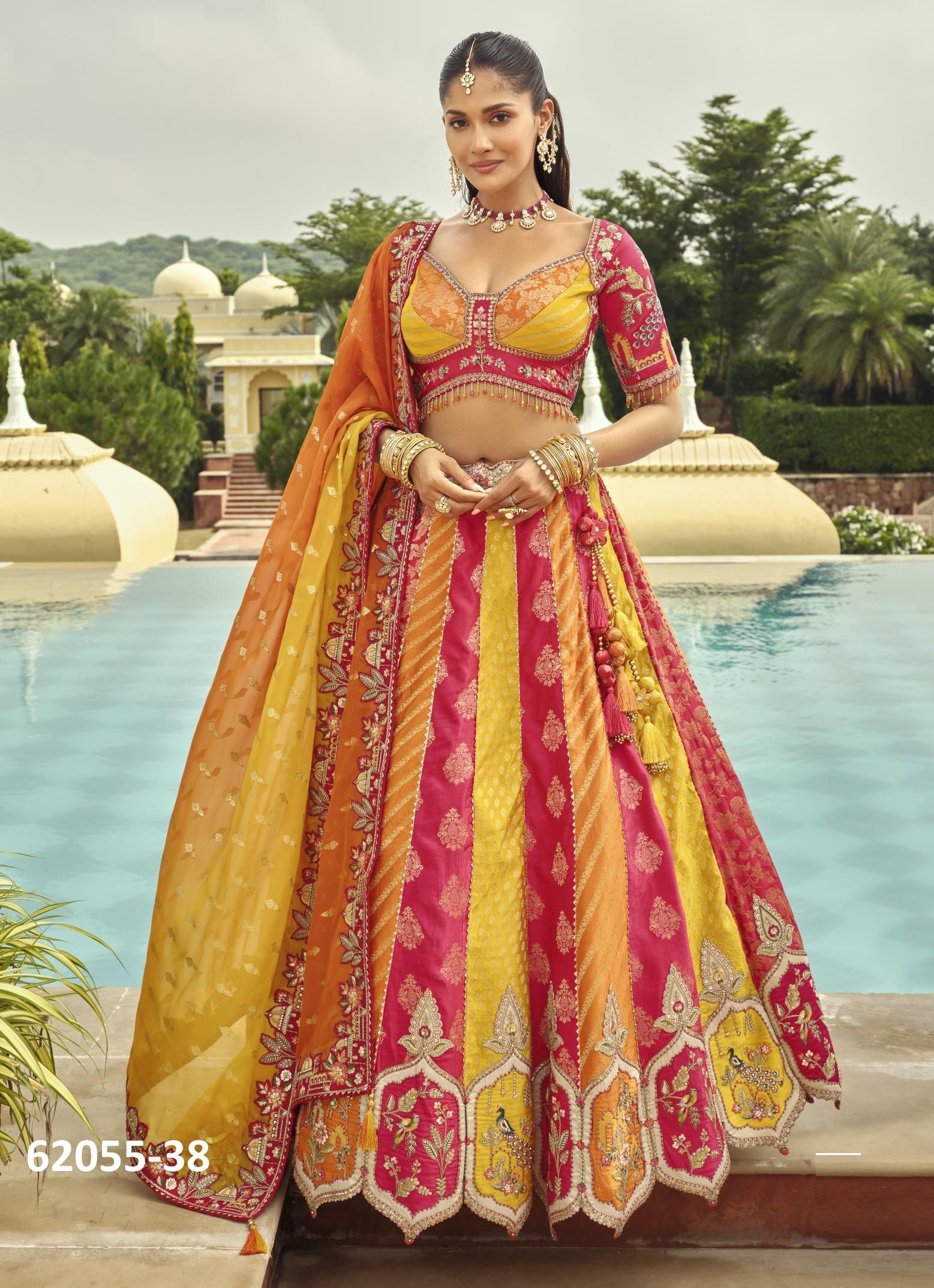 ANAARA READYMADE E-31-40 - Catalog # 62055 (Set of 10 Readymade Lehengas) by Tathastu