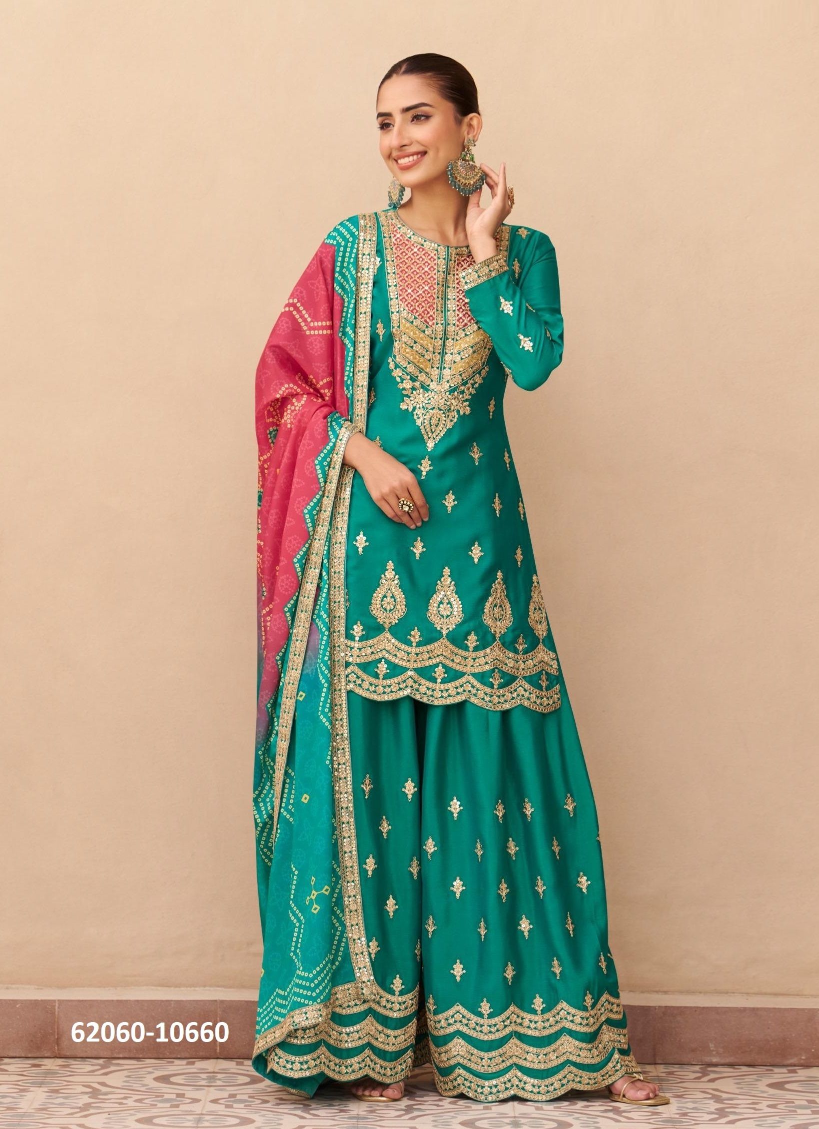 ARUNA - Catalog # 62060 (Set of 3 Readymade Salwar Suits) by Aashirwad