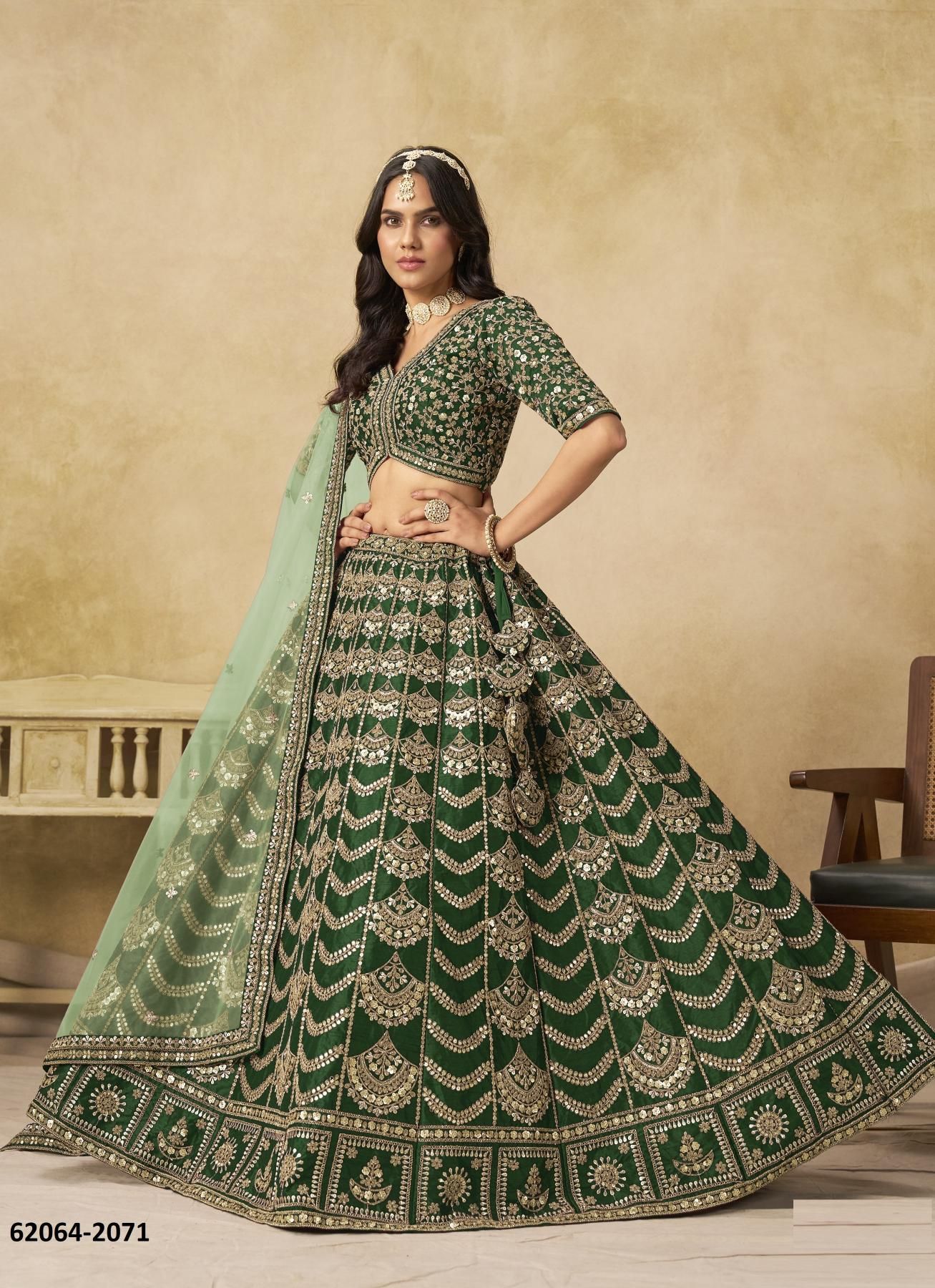 MEHVISH 27 - Catalog # 62064 (Set of 4 Semi-Stitched Lehengas) by Meheriya MEHVISH 27 - Catalog # 62064 (Set of 4 Semi-Stitched Lehengas) by Meheriya