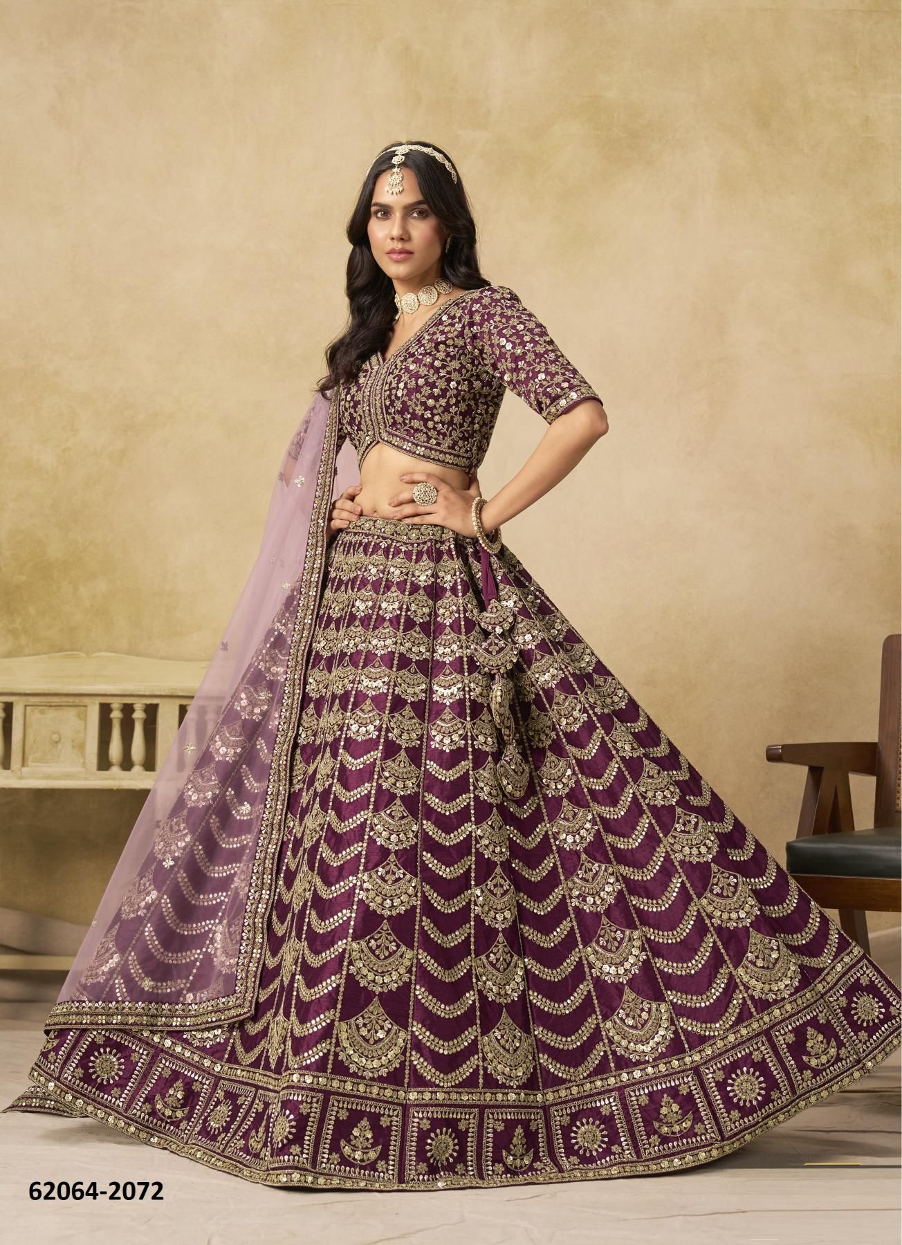 MEHVISH 27 - Catalog # 62064 (Set of 4 Semi-Stitched Lehengas) by Meheriya MEHVISH 27 - Catalog # 62064 (Set of 4 Semi-Stitched Lehengas) by Meheriya