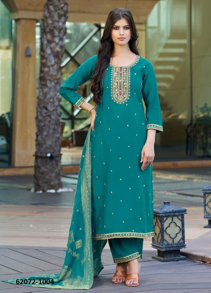 HANSIKA - Catalog # 62072 (Set of 6 Readymade Salwar Suits) by Woodee Ahmedabad