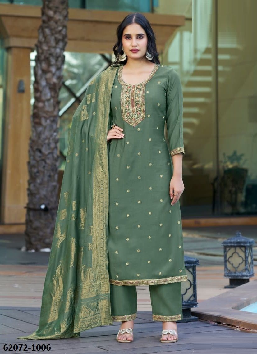 HANSIKA - Catalog # 62072 (Set of 6 Readymade Salwar Suits) by Woodee Ahmedabad