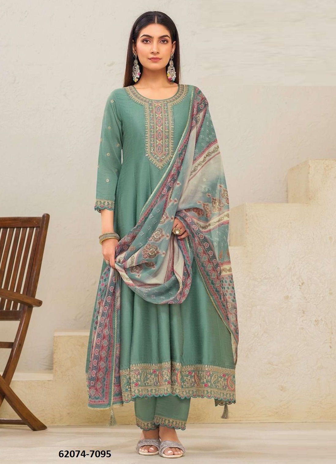 KALINDI - Catalog # 62074 (Set of 6 Readymade Salwar Suits) by Rangoon KALINDI - Catalog # 62074 (Set of 6 Readymade Salwar Suits) by Rangoon