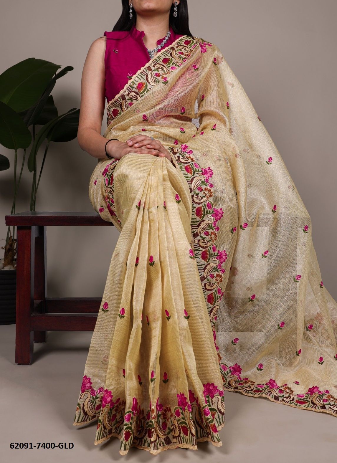 ZARI KOTA TISSUE 7400 - Catalog # 62091 (Set of 6 Sarees) by Serengeti