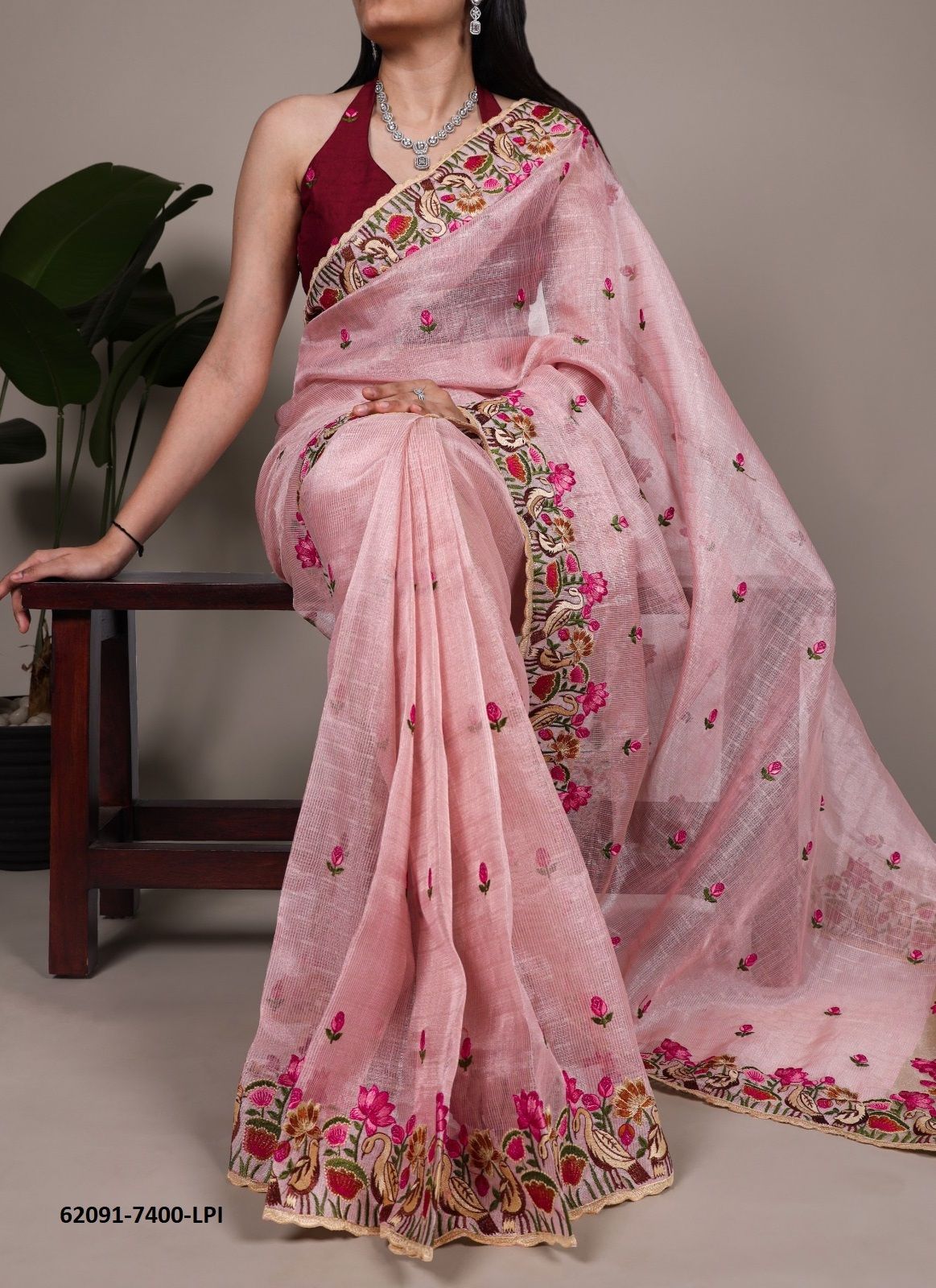 ZARI KOTA TISSUE 7400 - Catalog # 62091 (Set of 6 Sarees) by Serengeti