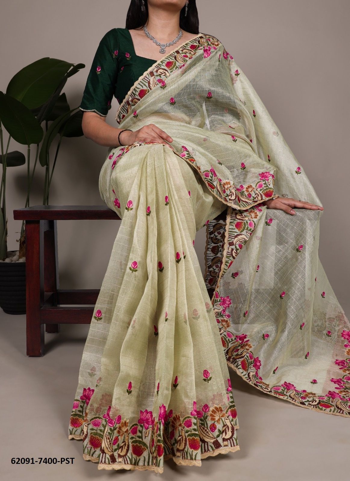 ZARI KOTA TISSUE 7400 - Catalog # 62091 (Set of 6 Sarees) by Serengeti