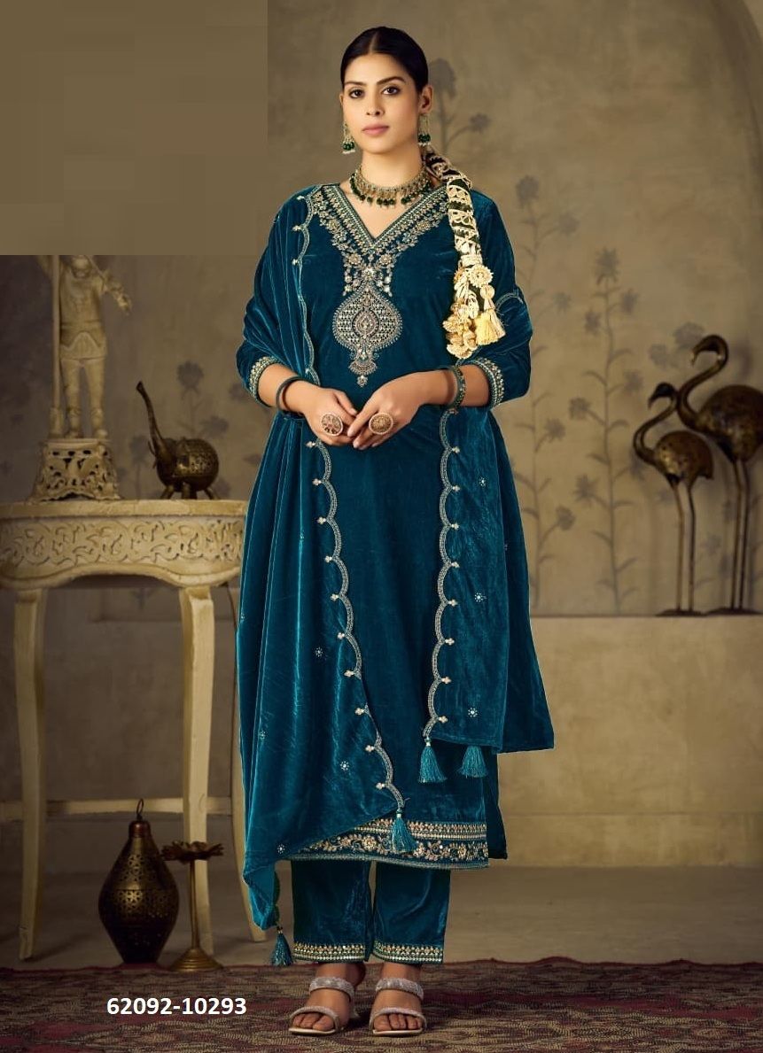 ZARINA - Catalog # 62092 (Set of 4 Readymade Salwar Suits) by Rangoon