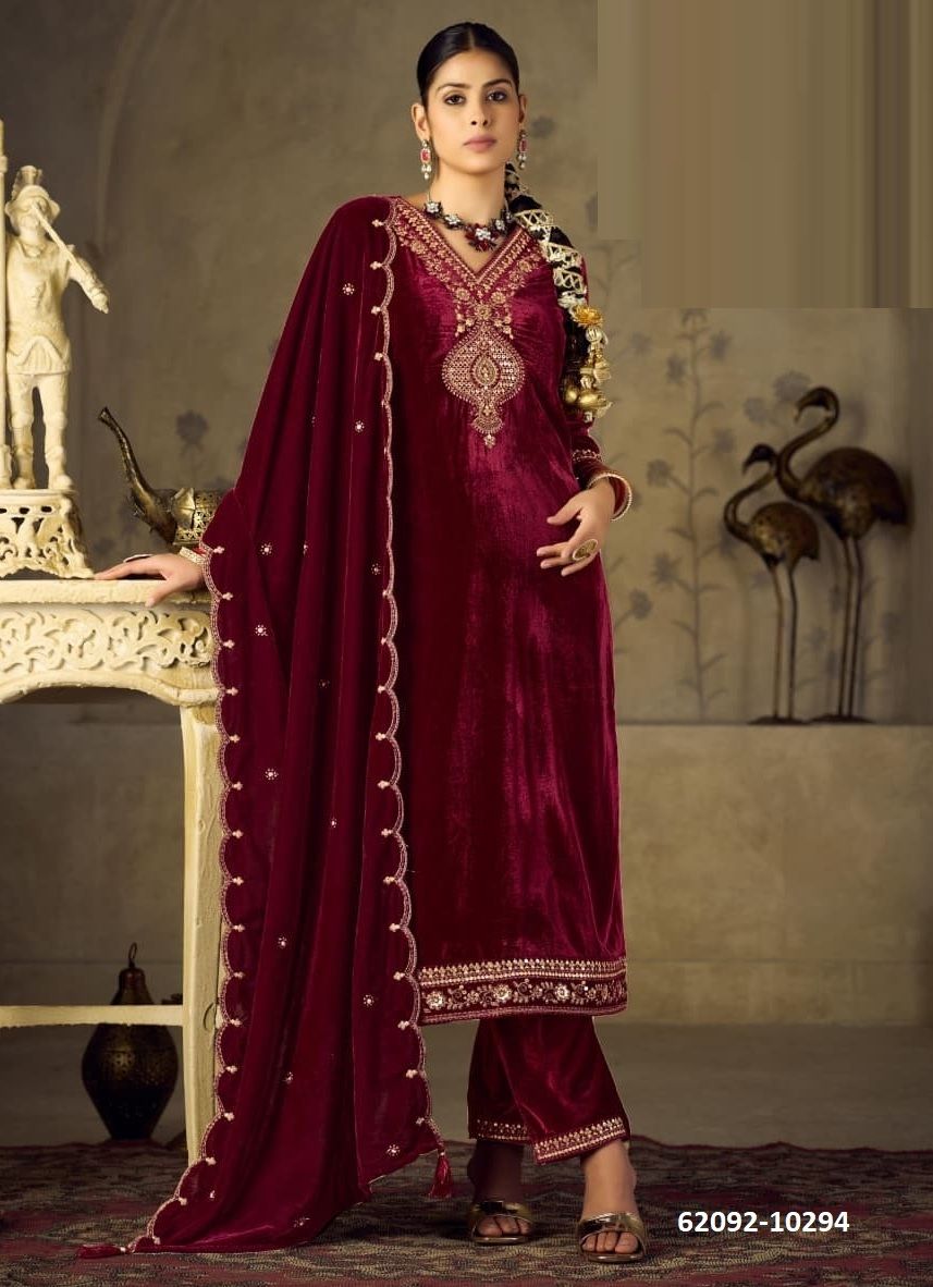 ZARINA - Catalog # 62092 (Set of 4 Readymade Salwar Suits) by Rangoon