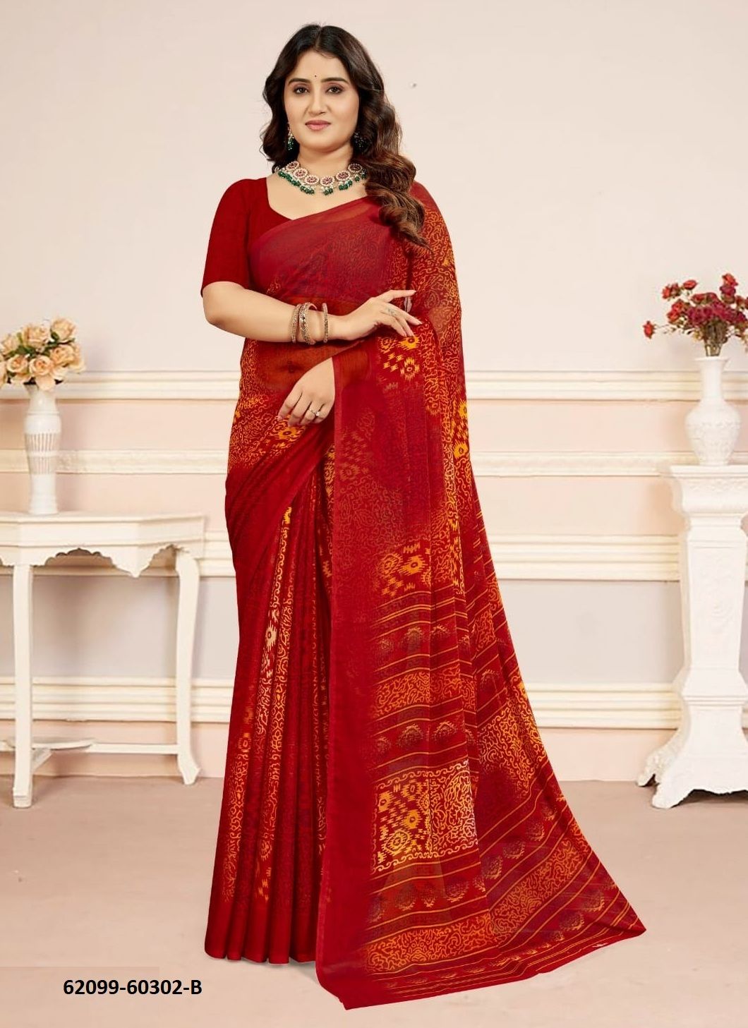 STAR CHIFFON 218 - Catalog # 62099 (Set of 12 Sarees) by Ruchi Sarees