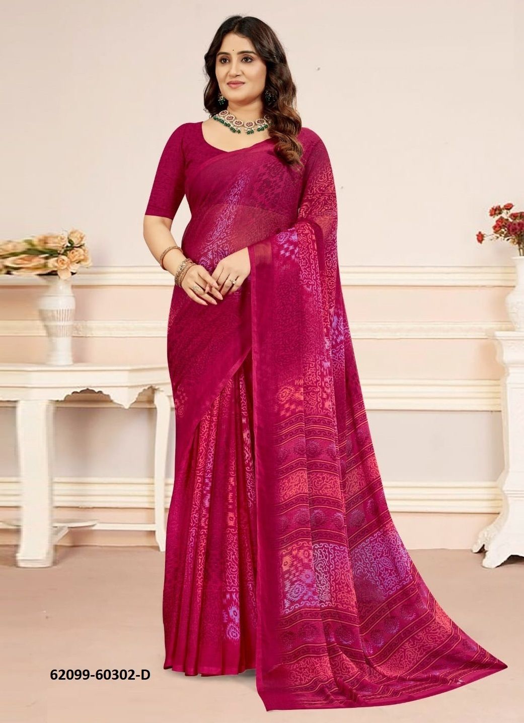 STAR CHIFFON 218 - Catalog # 62099 (Set of 12 Sarees) by Ruchi Sarees