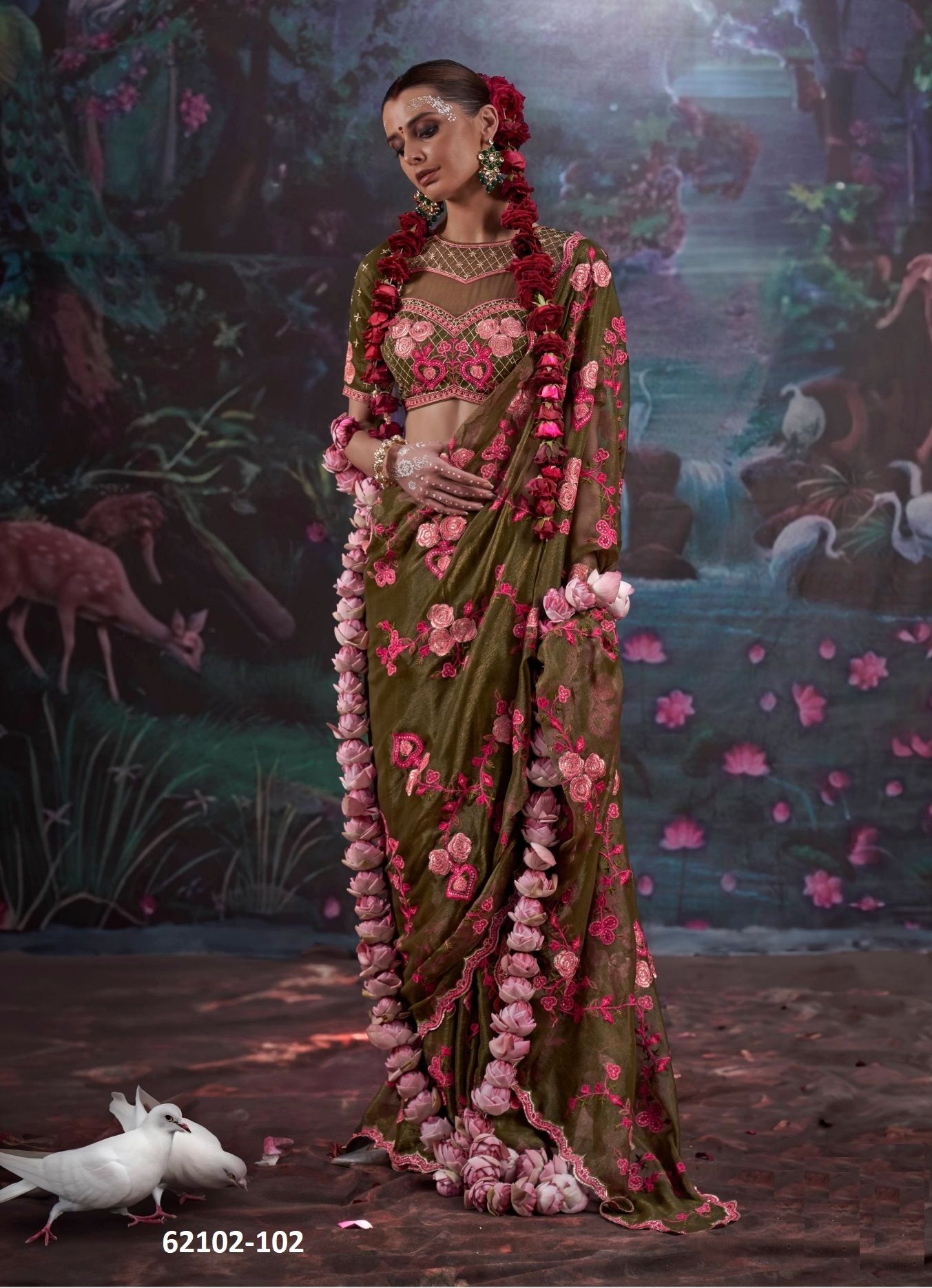 MADHUBAN - Catalog # 62102 (Set of 5 Sarees) by Desi Muse