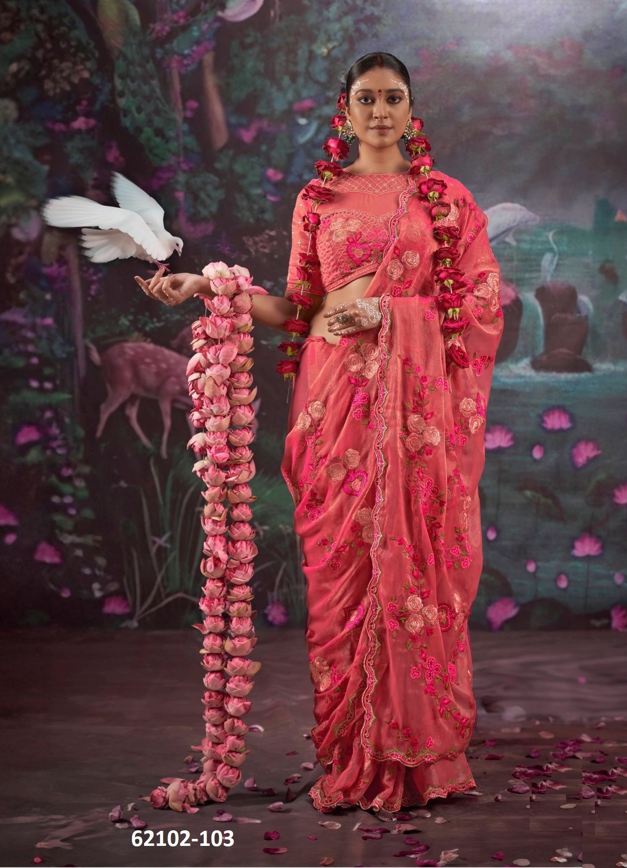 MADHUBAN - Catalog # 62102 (Set of 5 Sarees) by Desi Muse
