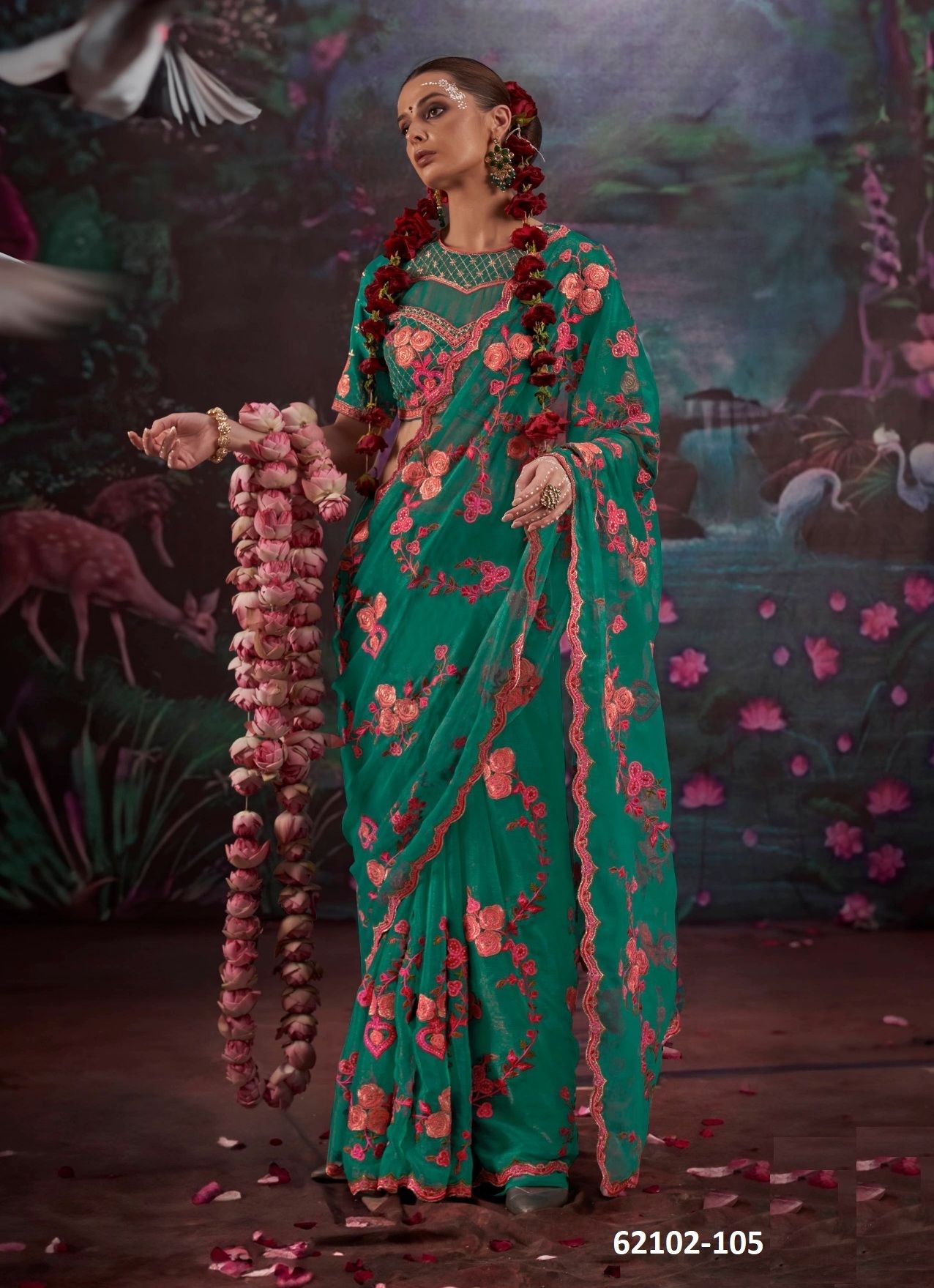 MADHUBAN - Catalog # 62102 (Set of 5 Sarees) by Desi Muse