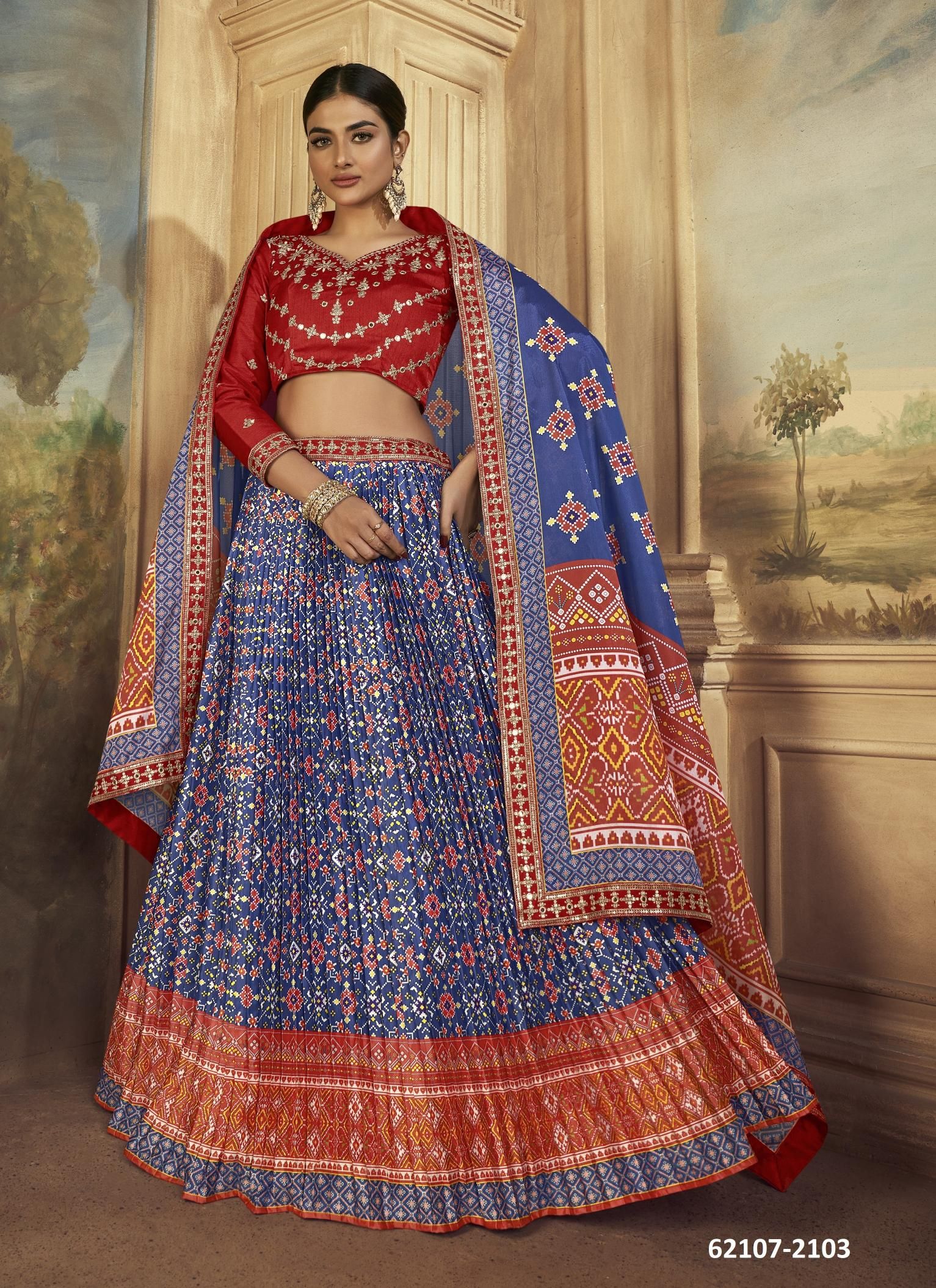 SATRANGI - Catalog # 62107 (Set of 9 Semi-Stitched Lehengas) by Kamakshi SATRANGI - Catalog # 62107 (Set of 9 Semi-Stitched Lehengas) by Kamakshi
