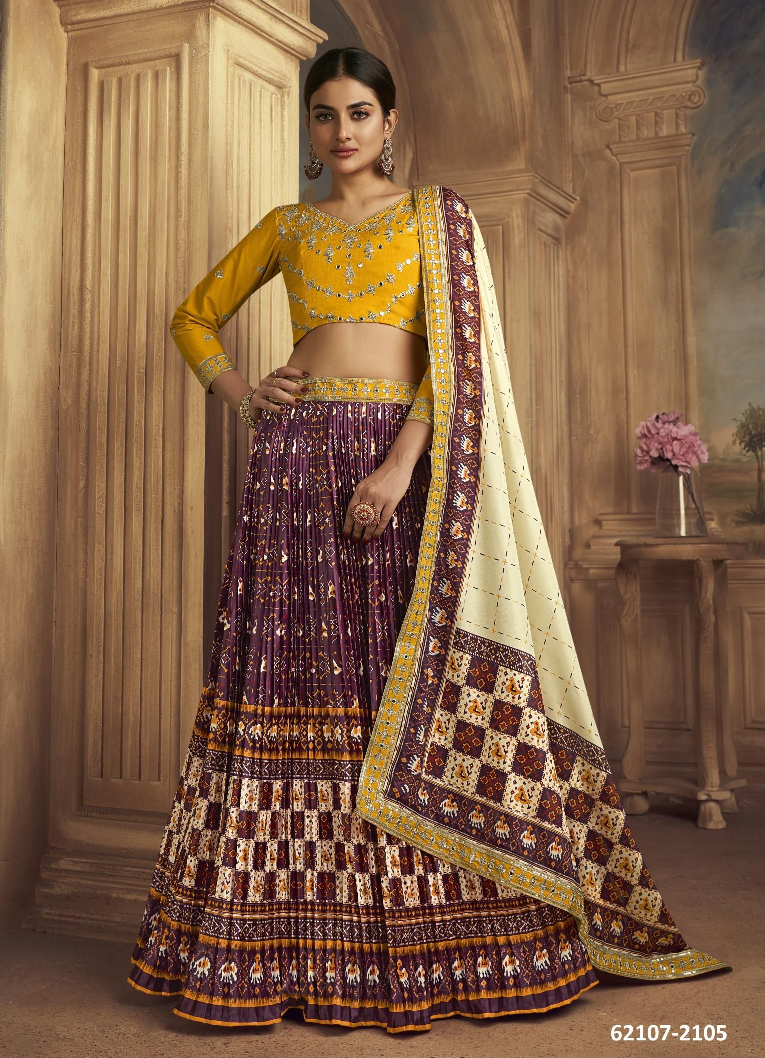 SATRANGI - Catalog # 62107 (Set of 9 Semi-Stitched Lehengas) by Kamakshi SATRANGI - Catalog # 62107 (Set of 9 Semi-Stitched Lehengas) by Kamakshi