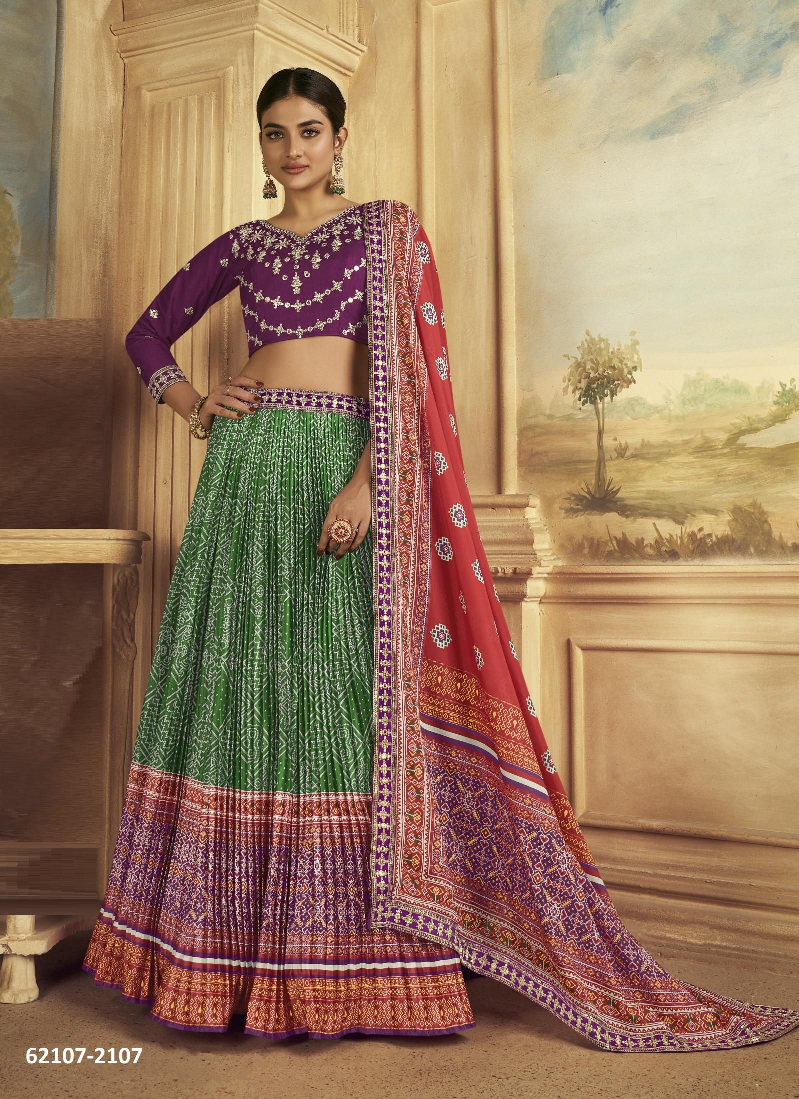SATRANGI - Catalog # 62107 (Set of 9 Semi-Stitched Lehengas) by Kamakshi SATRANGI - Catalog # 62107 (Set of 9 Semi-Stitched Lehengas) by Kamakshi