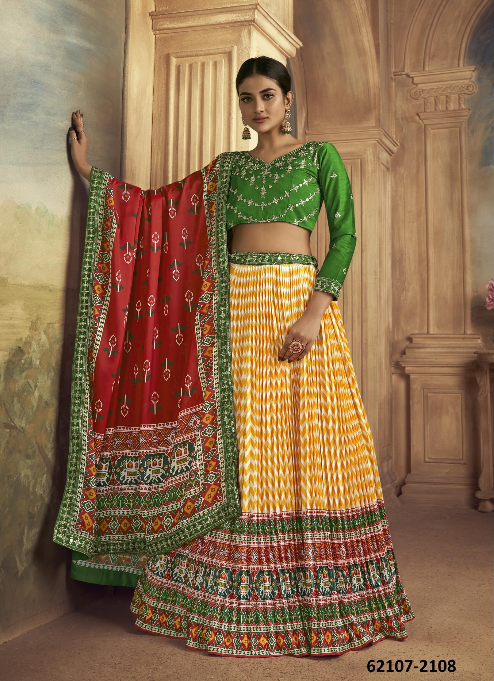 SATRANGI - Catalog # 62107 (Set of 9 Semi-Stitched Lehengas) by Kamakshi SATRANGI - Catalog # 62107 (Set of 9 Semi-Stitched Lehengas) by Kamakshi