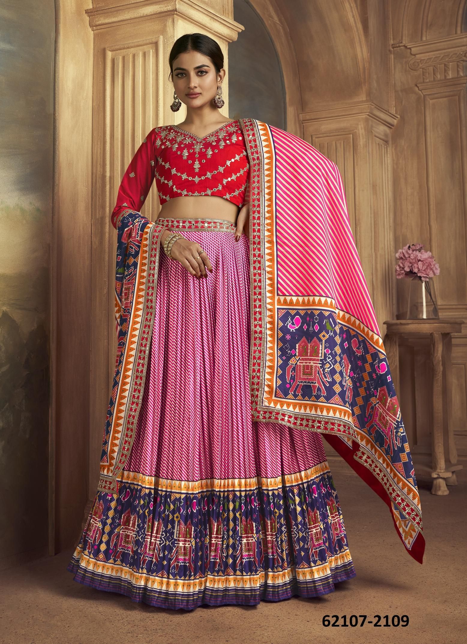 SATRANGI - Catalog # 62107 (Set of 9 Semi-Stitched Lehengas) by Kamakshi SATRANGI - Catalog # 62107 (Set of 9 Semi-Stitched Lehengas) by Kamakshi