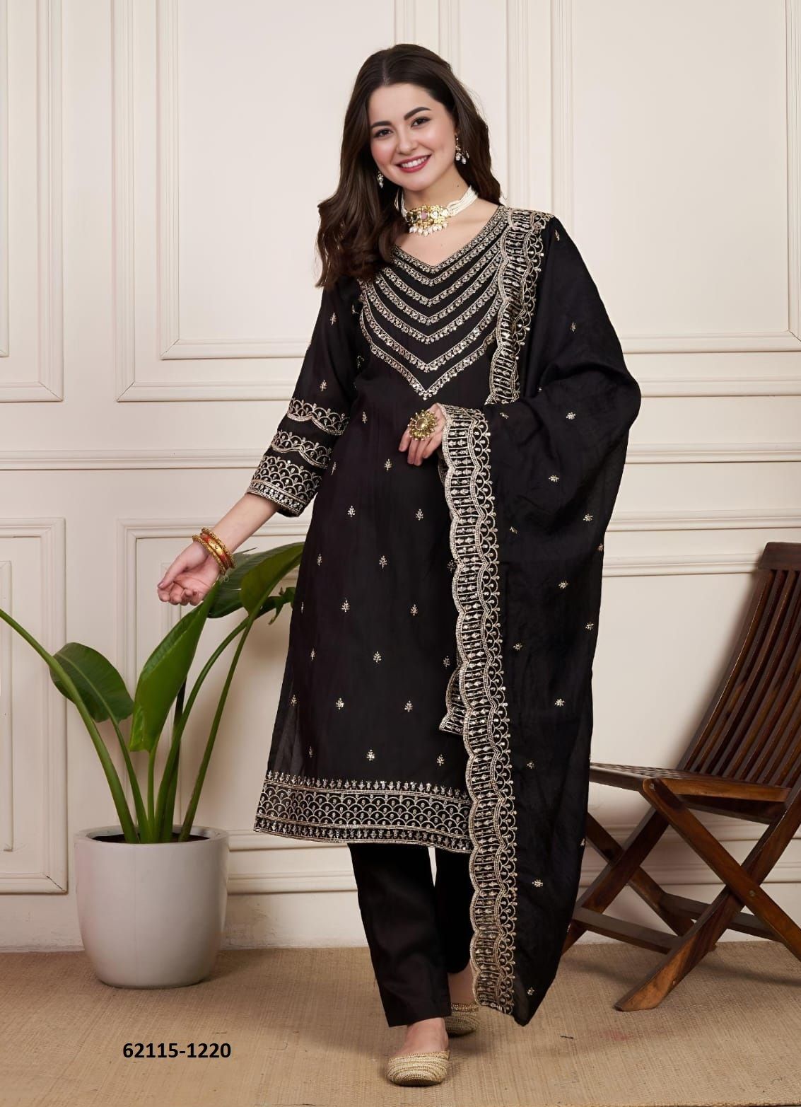 RAJHANS 3 - Catalog # 62115 (Set of 3 Readymade Salwar Suits) by Jagraasa