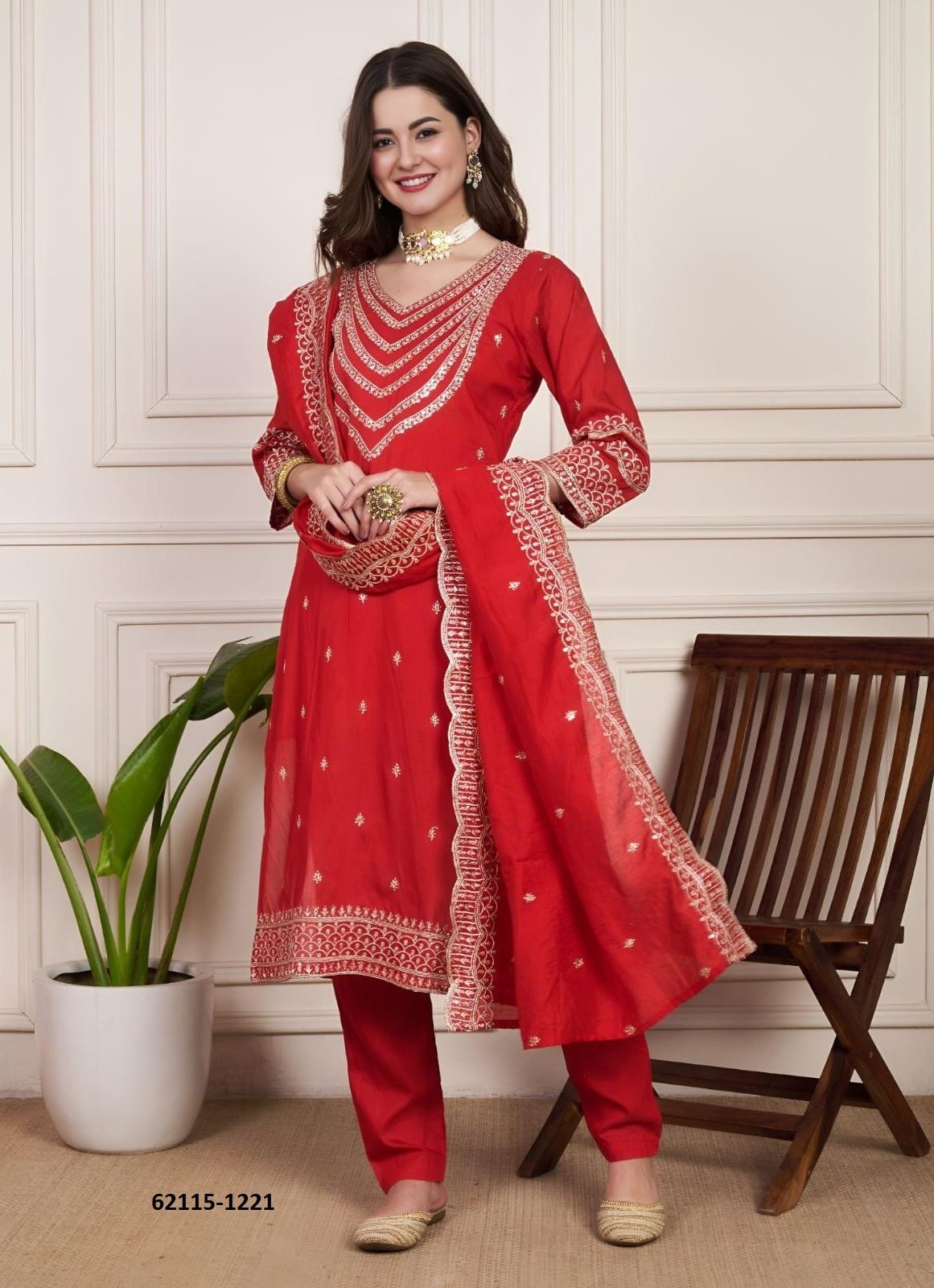 RAJHANS 3 - Catalog # 62115 (Set of 3 Readymade Salwar Suits) by Jagraasa
