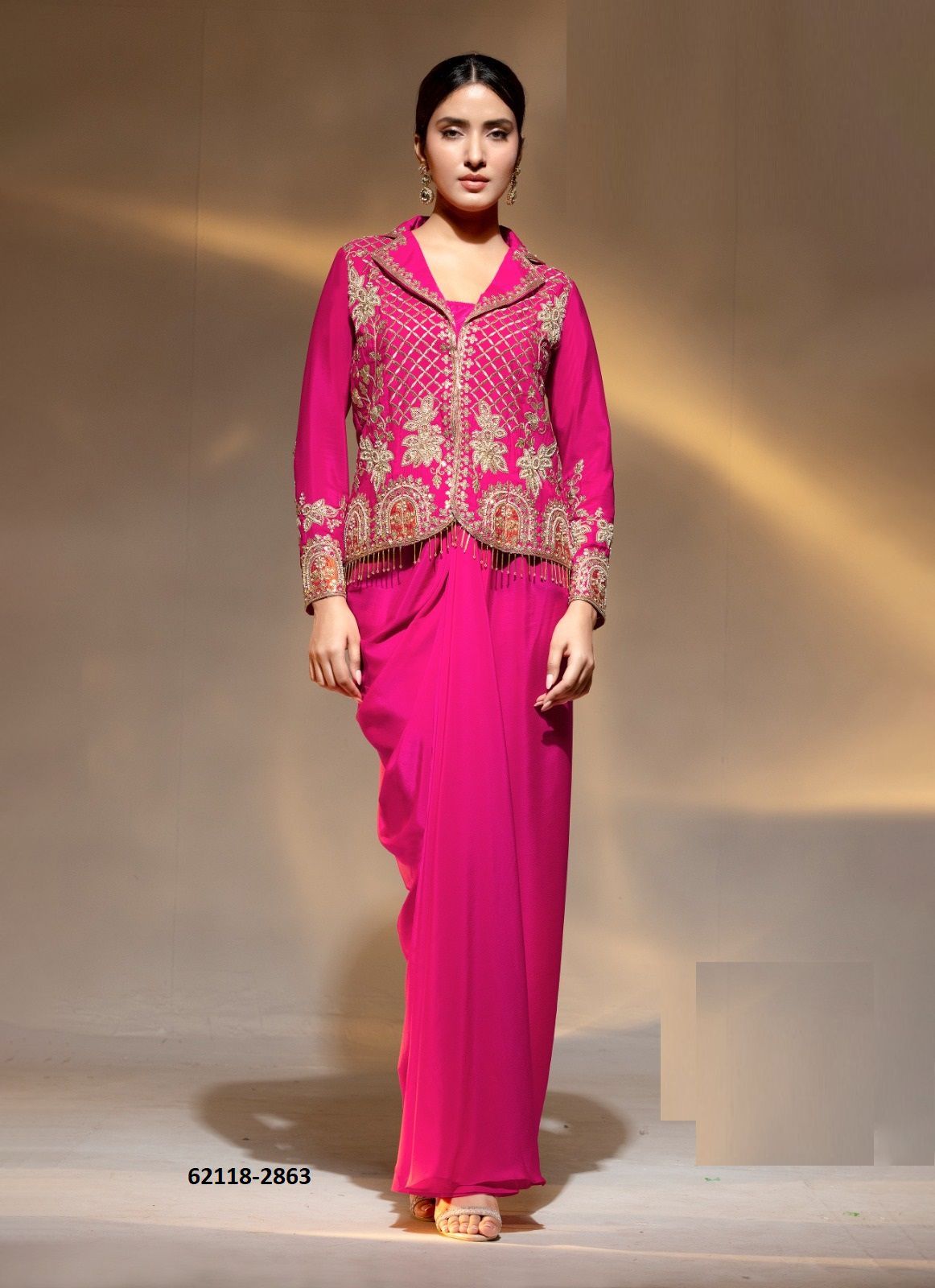TAJ - Catalog # 62118 (Set of 3 Indo-Western Outfits) by Gulzar Couture