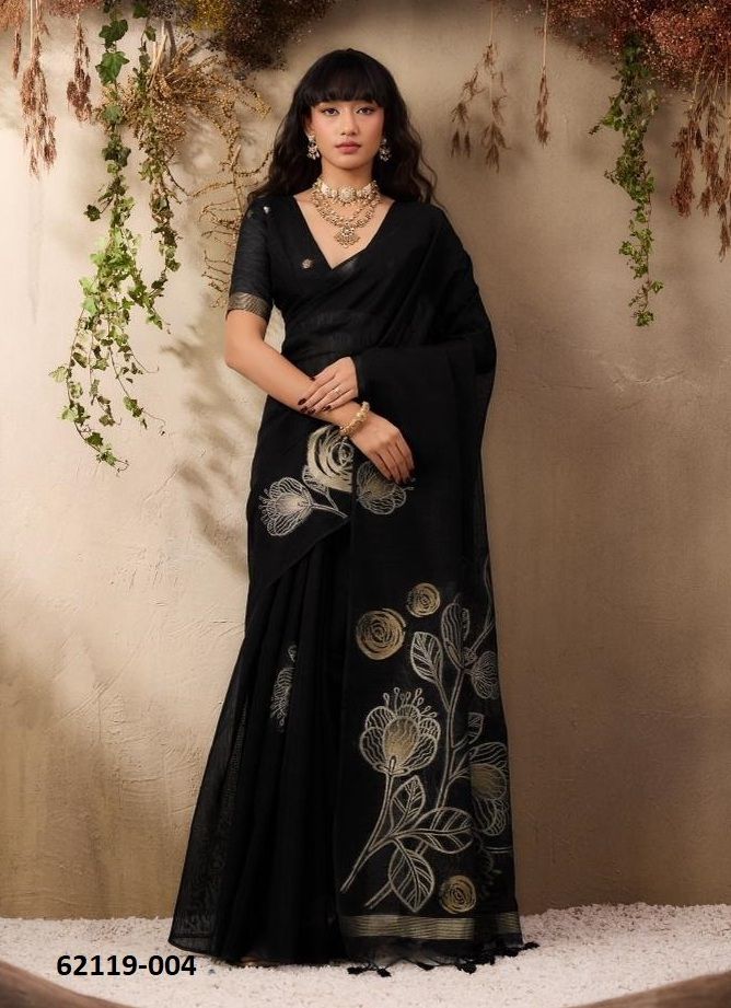 SENSATION SILK - Catalog # 62119 (Set of 6 Sarees) by Rajtex Fabrics