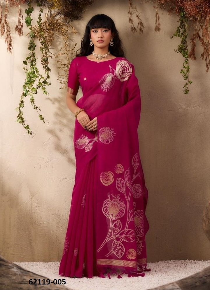 SENSATION SILK - Catalog # 62119 (Set of 6 Sarees) by Rajtex Fabrics
