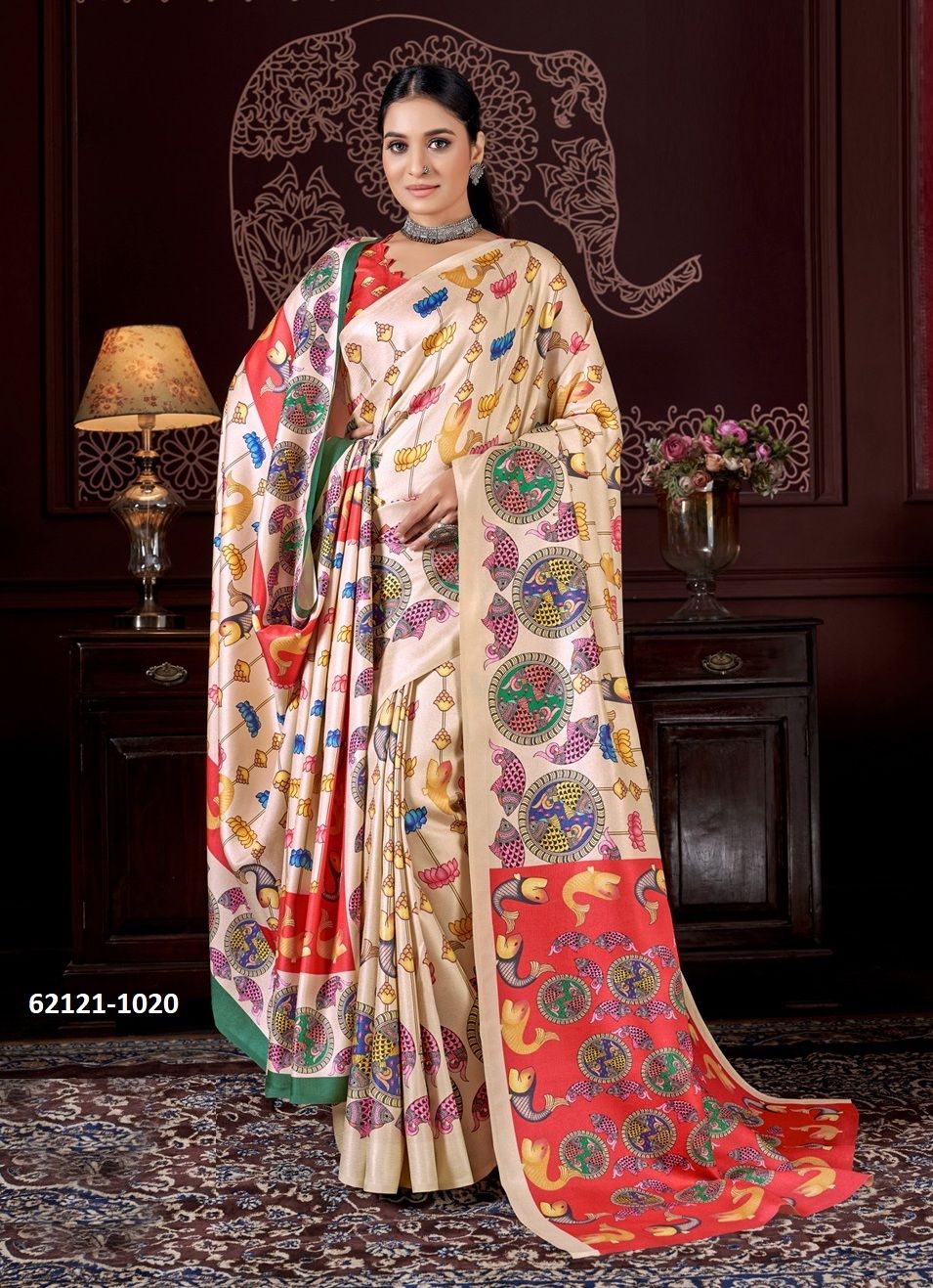 PASHMINA SAREES WITH SHAWL 3 - Catalog # 62121 (Set of 7 Sarees) by Meheriya PASHMINA SAREES WITH SHAWL 3 - Catalog # 62121 (Set of 7 Sarees) by Meheriya