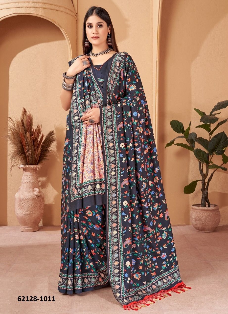 PASHMINA SAREES WITH SHAWL 2 - Catalog # 62128 (Set of 7 Sarees) by Meheriya PASHMINA SAREES WITH SHAWL 2 - Catalog # 62128 (Set of 7 Sarees) by Meheriya