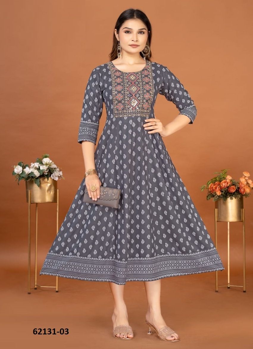 MANSI - Catalog # 62131 (Set of 6 Readymade Women's Kurtis / Tops) by Dee Cee