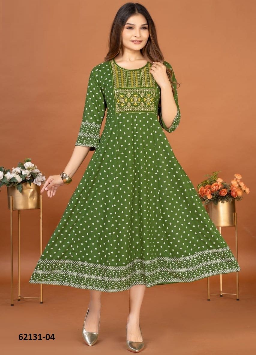 MANSI - Catalog # 62131 (Set of 6 Readymade Women's Kurtis / Tops) by Dee Cee