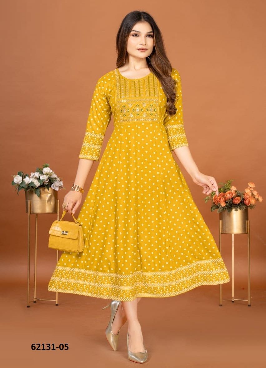 MANSI - Catalog # 62131 (Set of 6 Readymade Women's Kurtis / Tops) by Dee Cee