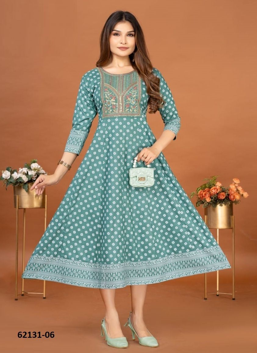 MANSI - Catalog # 62131 (Set of 6 Readymade Women's Kurtis / Tops) by Dee Cee