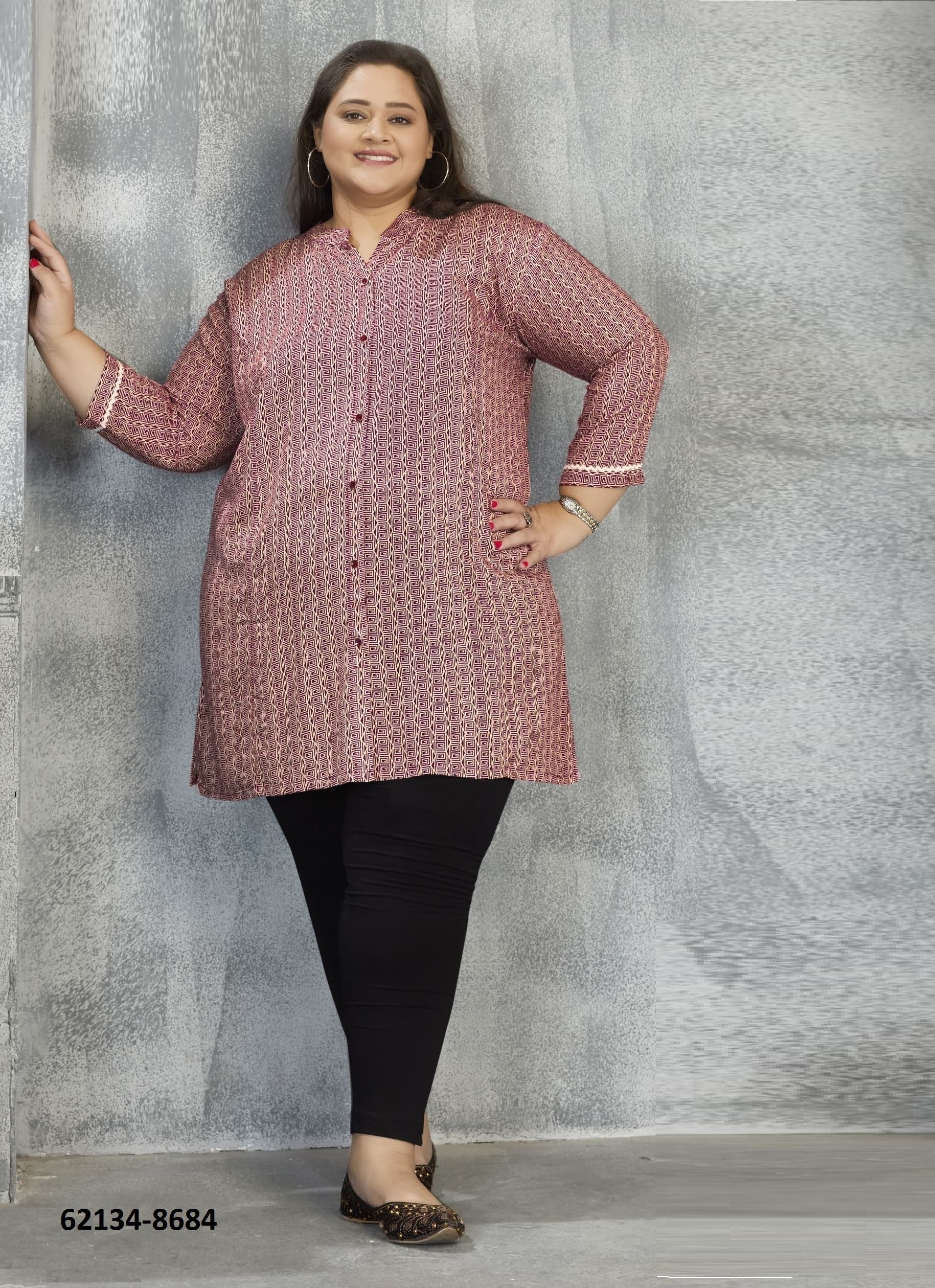 COMFORT 1 - Catalog # 62134 (Set of 6 Readymade Women's Kurtis / Tops) by Jagraasa