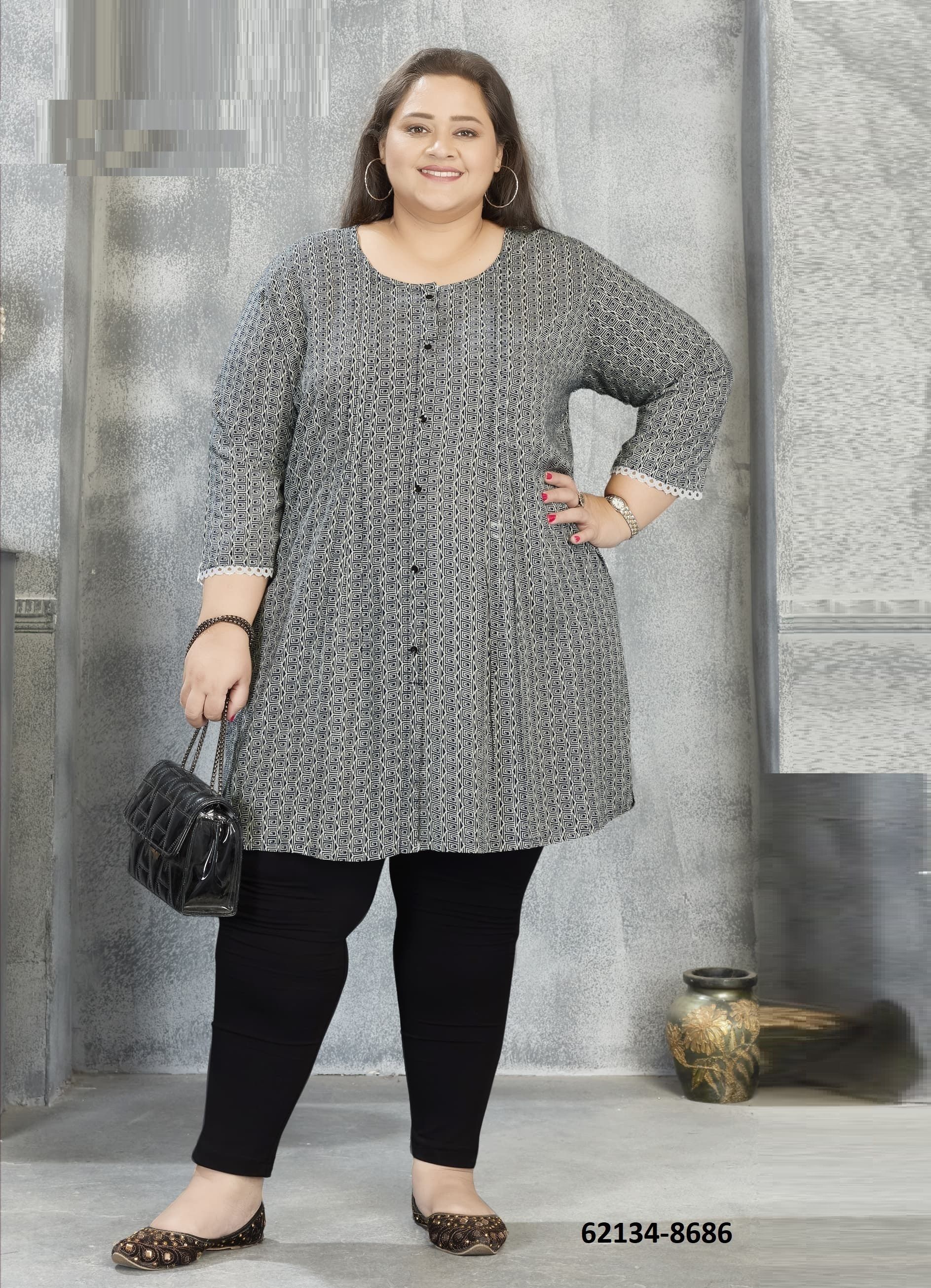 COMFORT 1 - Catalog # 62134 (Set of 6 Readymade Women's Kurtis / Tops) by Jagraasa