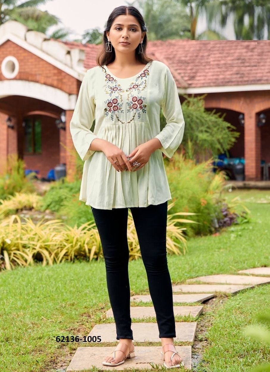 SANA 5 - Catalog # 62136 (Set of 8 Readymade Women's Kurtis / Tops) by Tips & Tops