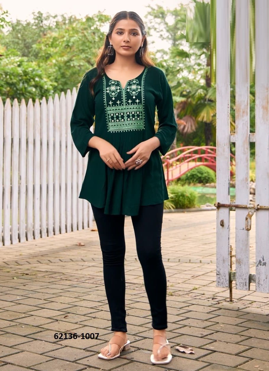 SANA 5 - Catalog # 62136 (Set of 8 Readymade Women's Kurtis / Tops) by Tips & Tops