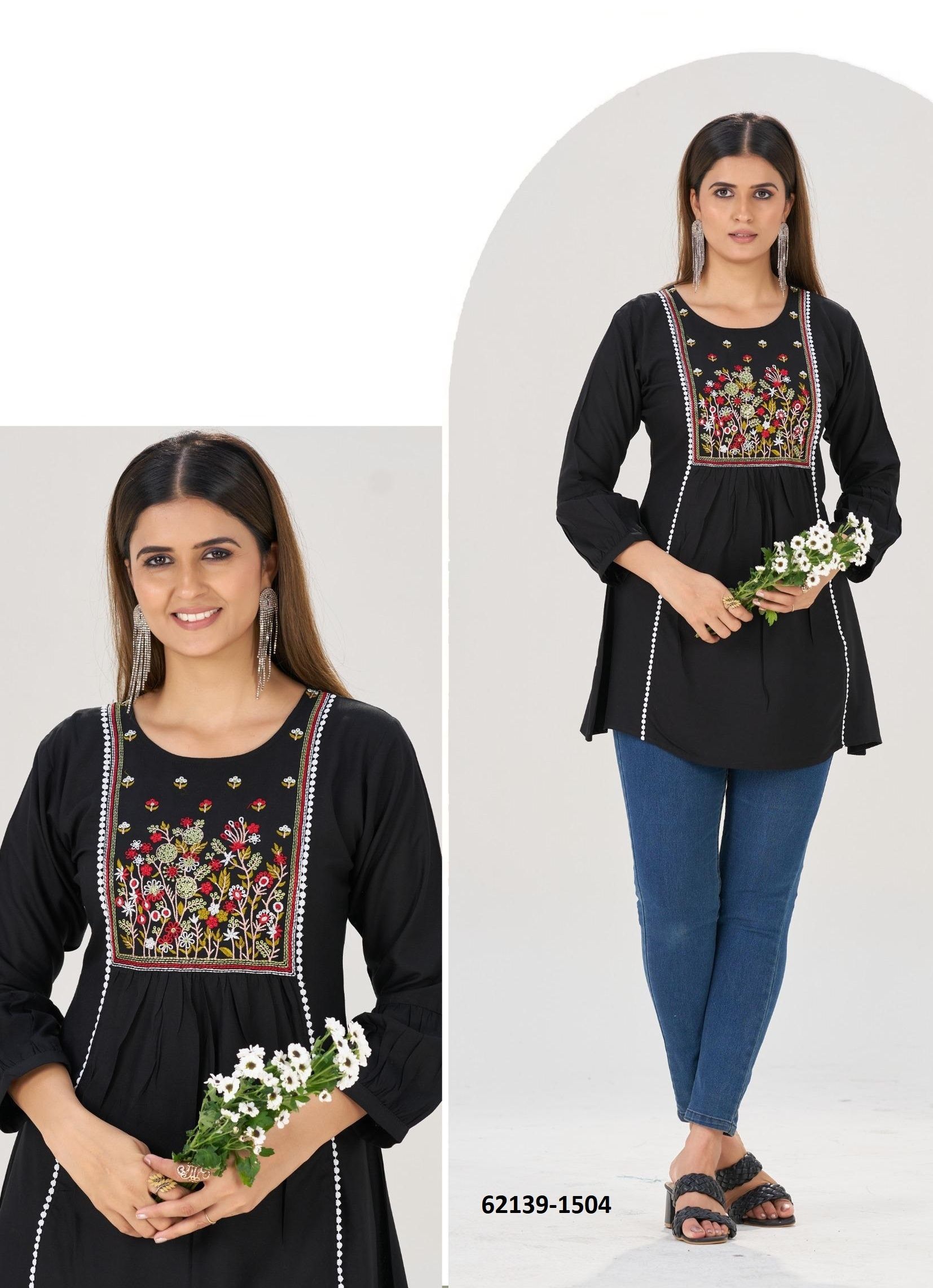 SOFIA 15 - Catalog # 62139 (Set of 6 Readymade Women's Kurtis / Tops) by Blue Hills SOFIA 15 - Catalog # 62139 (Set of 6 Readymade Women's Kurtis / Tops) by Blue Hills