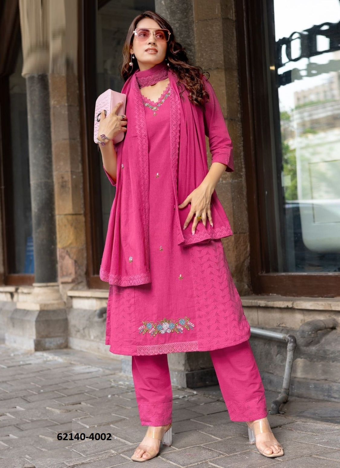 DASTOOR - Catalog # 62140 (Set of 4 Readymade Salwar Suits) by Mittoo