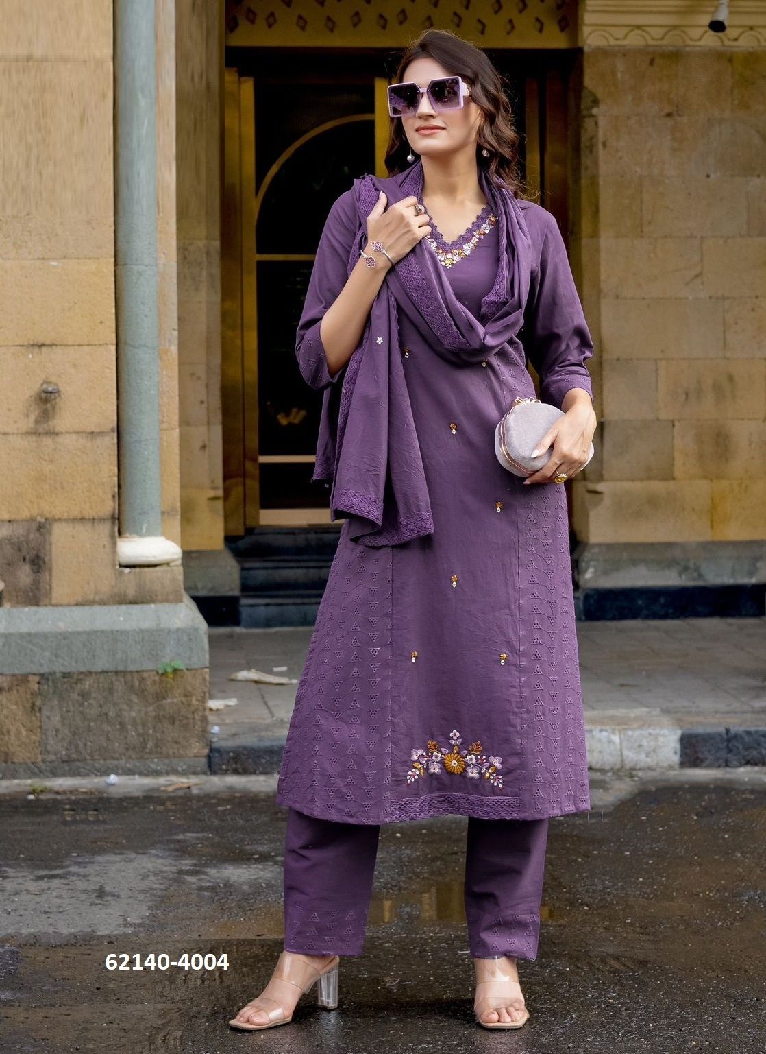 DASTOOR - Catalog # 62140 (Set of 4 Readymade Salwar Suits) by Mittoo