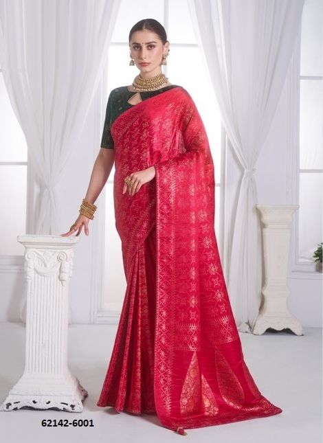 THE QUEEN - Catalog # 62142 (Set of 6 Sarees) by Trikaashi THE QUEEN - Catalog # 62142 (Set of 6 Sarees) by Trikaashi