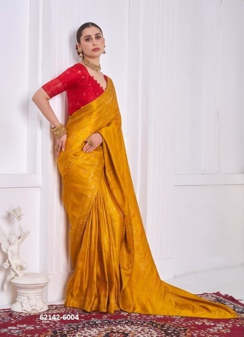 THE QUEEN - Catalog # 62142 (Set of 6 Sarees) by Trikaashi THE QUEEN - Catalog # 62142 (Set of 6 Sarees) by Trikaashi