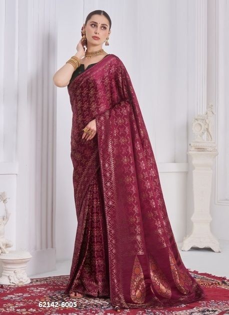THE QUEEN - Catalog # 62142 (Set of 6 Sarees) by Trikaashi THE QUEEN - Catalog # 62142 (Set of 6 Sarees) by Trikaashi